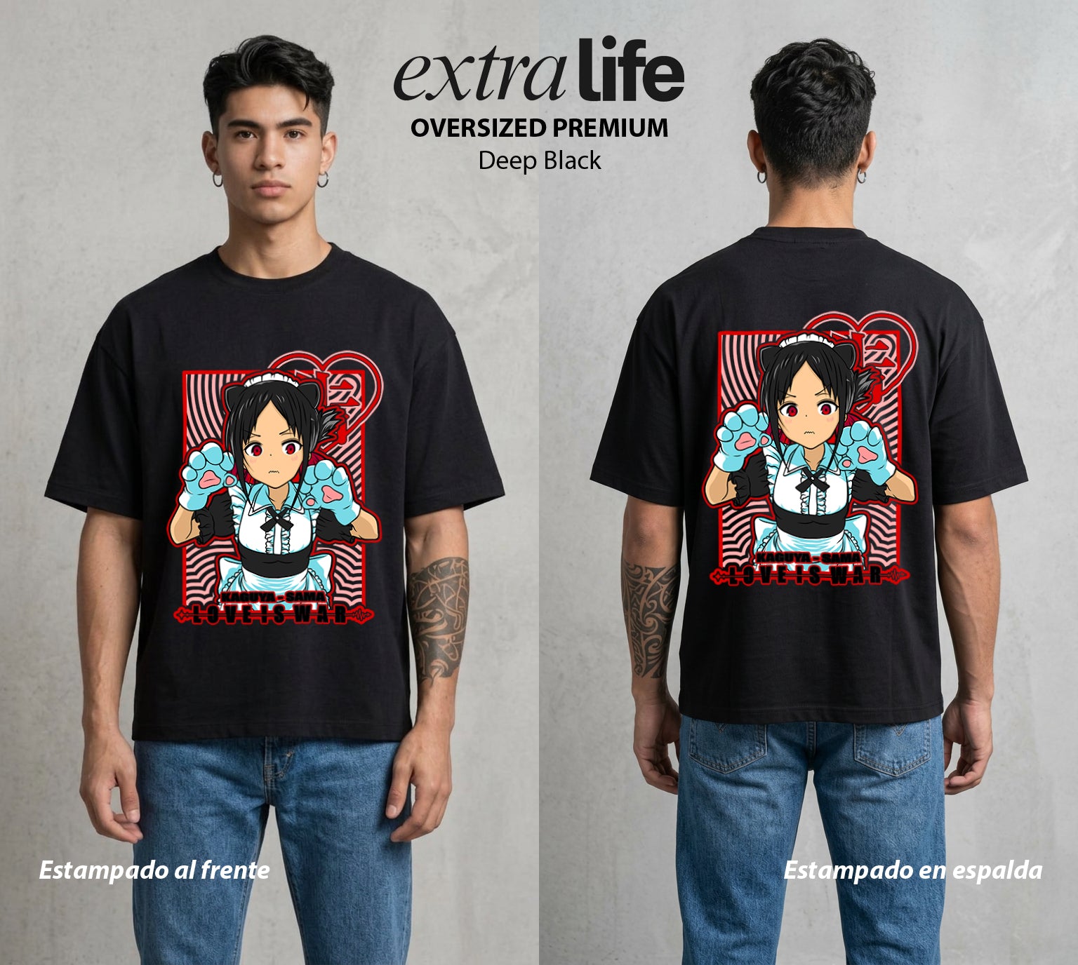La Guerra del Corazon | La Presidenta del Consejo #02010 - Playera Oversized Premium | Deep Black - Foto en modelo