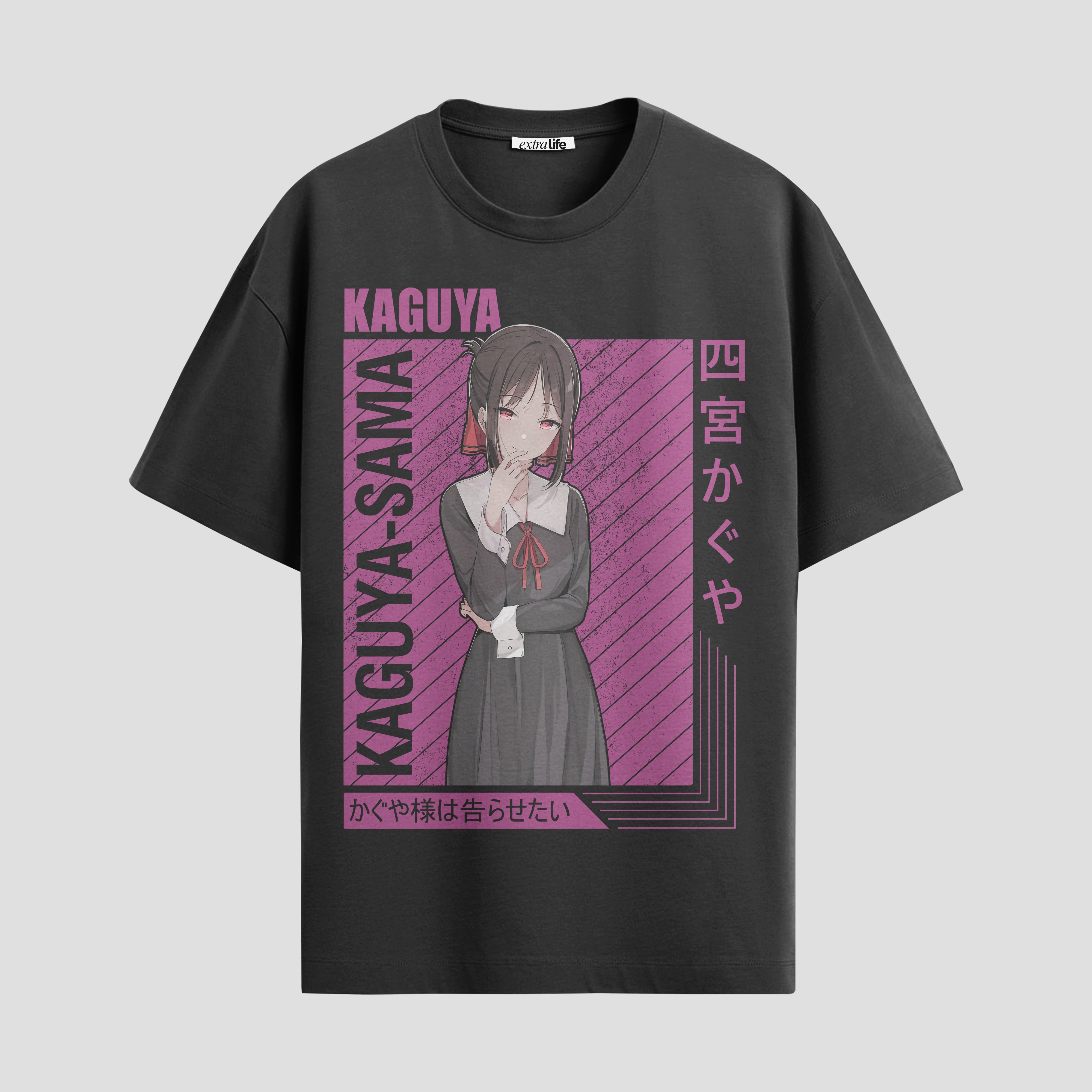 Playera urbana de anime y gaming ExtraLife MX, corte Standard Fit unisex ligero y transpirable en color Deep Black y Pure White, ropa de uso diario para gym y casual.