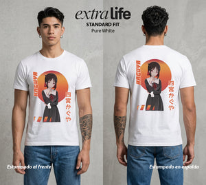 La Guerra del Corazon | La Tsundere del Amor #02018 - Playera Standard Fit | Pure White - Foto en modelo