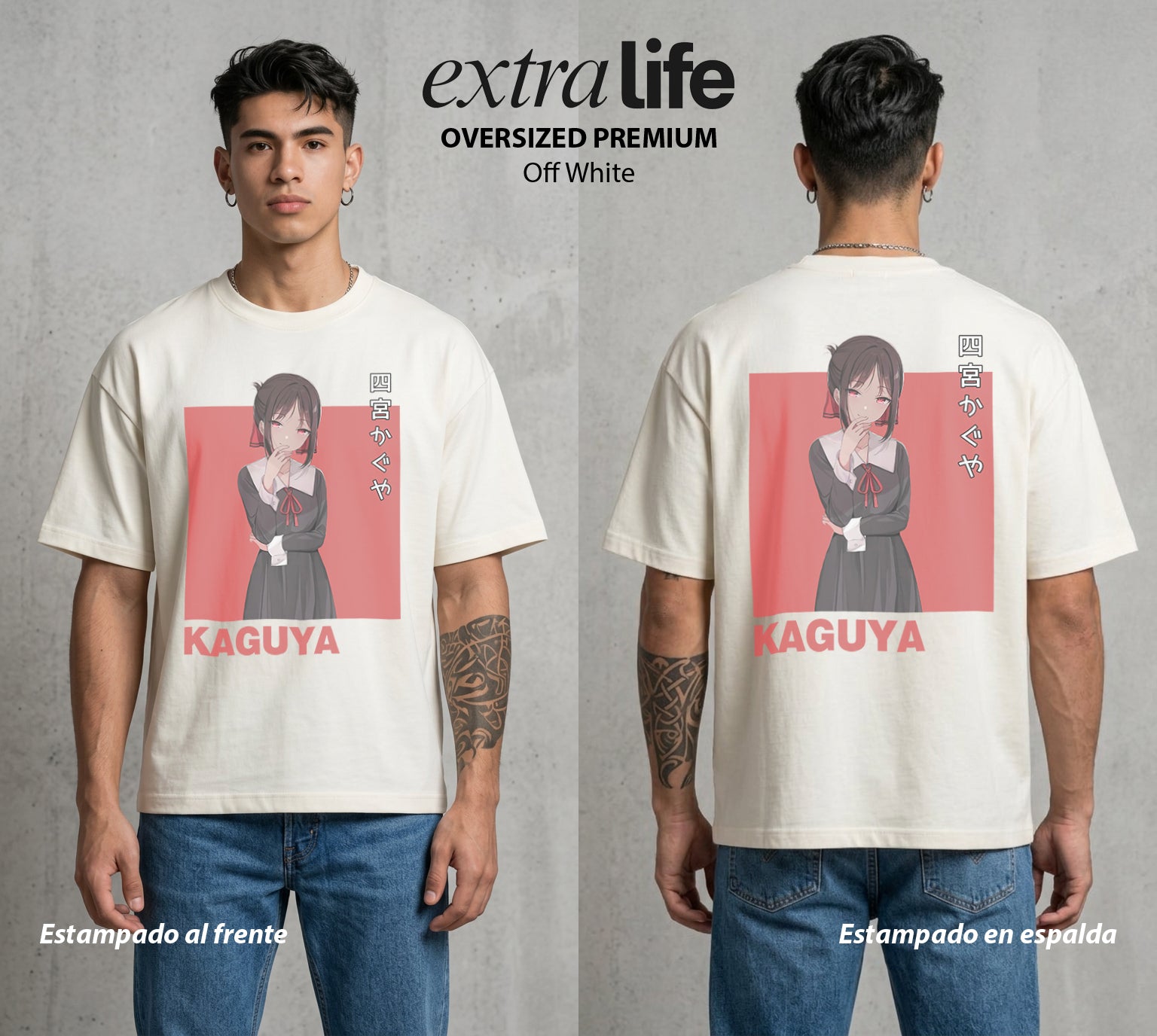 La Guerra del Corazon | La Presidenta del Consejo #02019 - Playera Oversized Premium | Off White - Foto en modelo