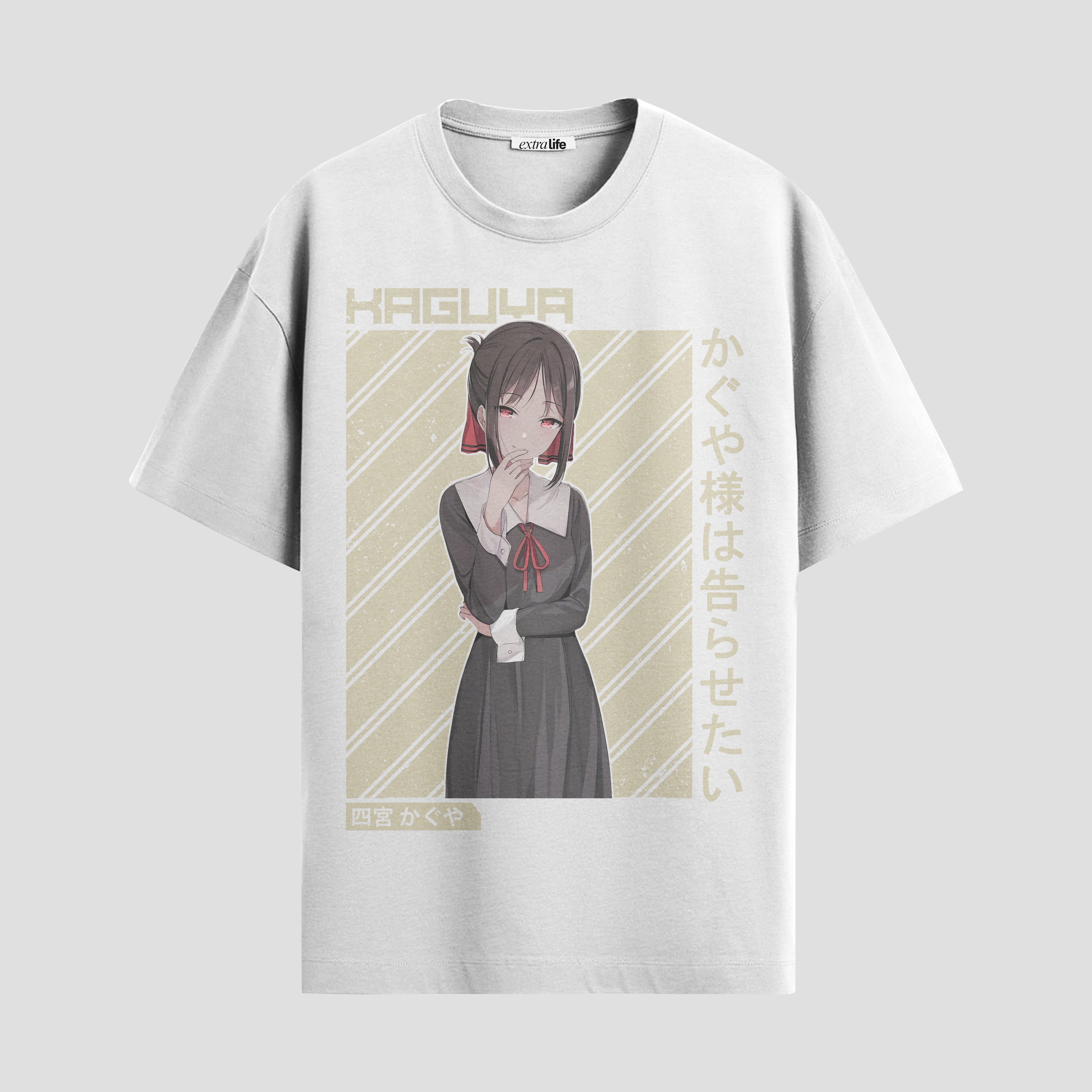 Playera urbana de anime y gaming ExtraLife MX, corte Standard Fit unisex ligero y transpirable en color Deep Black y Pure White, ropa de uso diario para gym y casual.
