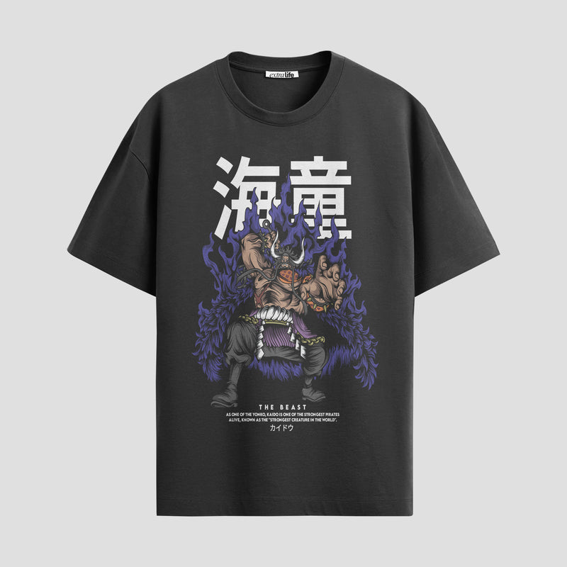 Playera urbana de anime y gaming ExtraLife MX, corte Standard Fit unisex ligero y transpirable en color Deep Black y Pure White, ropa de uso diario para gym y casual.