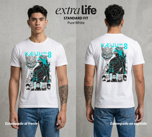 Defensa Anti-Monstruo | Los Defensores Anti-Kaiju #02023 - Playera Standard Fit | Pure White - Foto en modelo