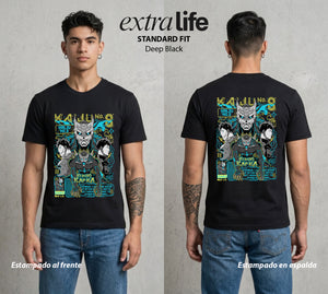Defensa Anti-Monstruo | Los Defensores Anti-Kaiju #02025 - Playera Standard Fit | Deep Black - Foto en modelo