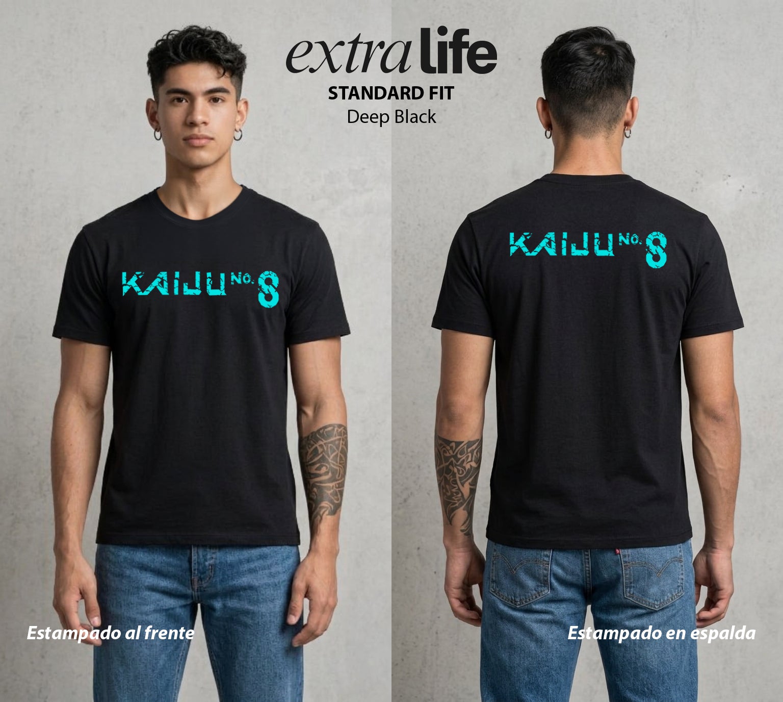 Defensa Anti-Monstruo | El Cuerpo del Bien #02026 - Playera Standard Fit | Deep Black - Foto en modelo