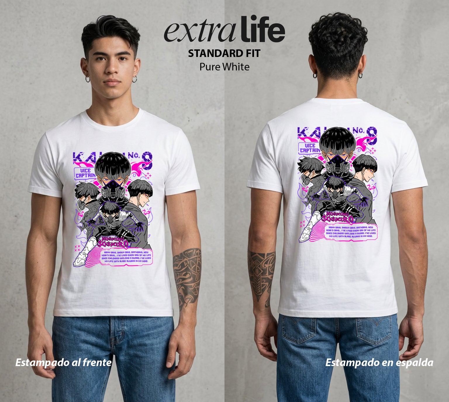Defensa Anti-Monstruo | El Capitan del Bien #02040 - Playera Standard Fit | Pure White - Foto en modelo