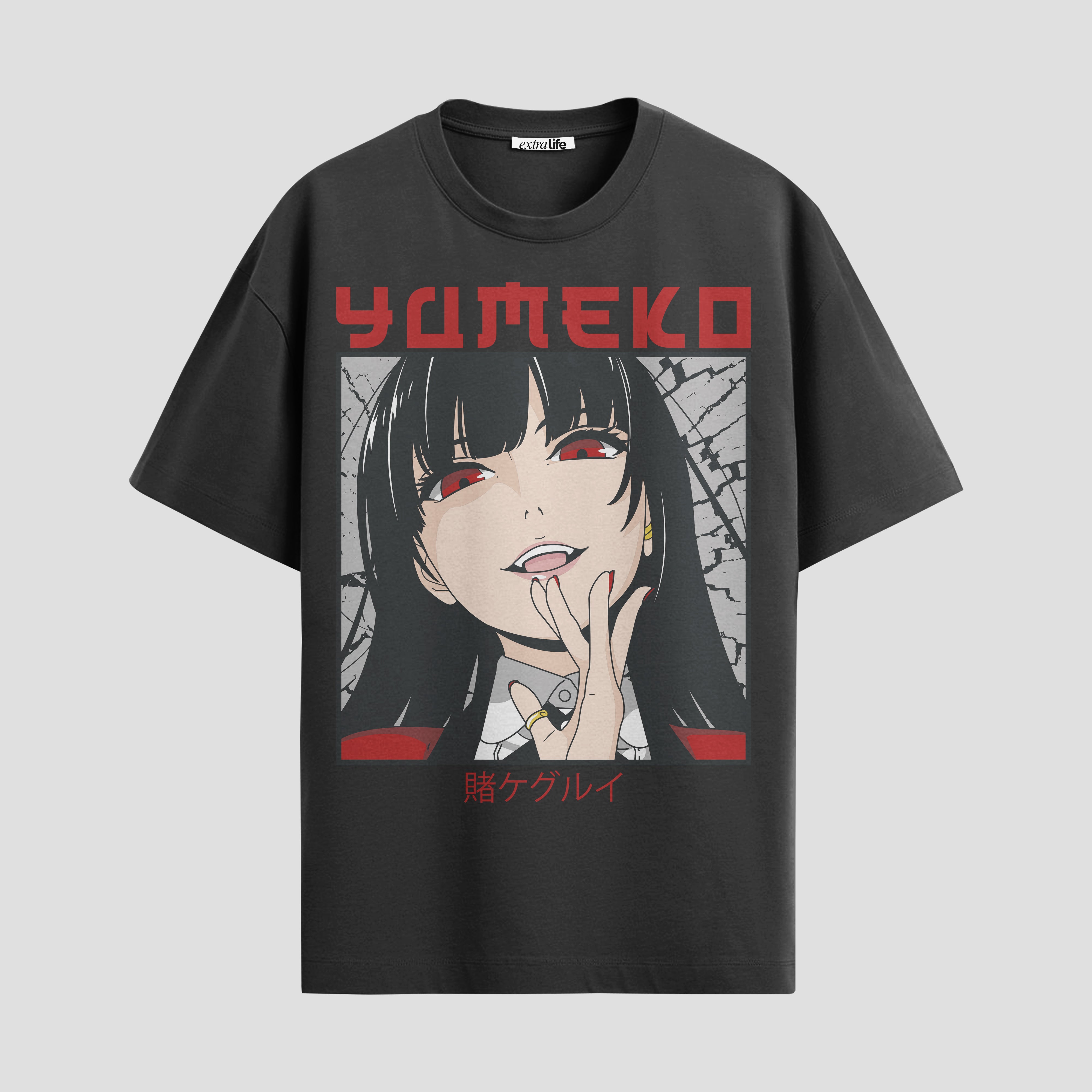 Playera urbana de anime y gaming ExtraLife MX, corte Standard Fit unisex ligero y transpirable en color Deep Black y Pure White, ropa de uso diario para gym y casual.