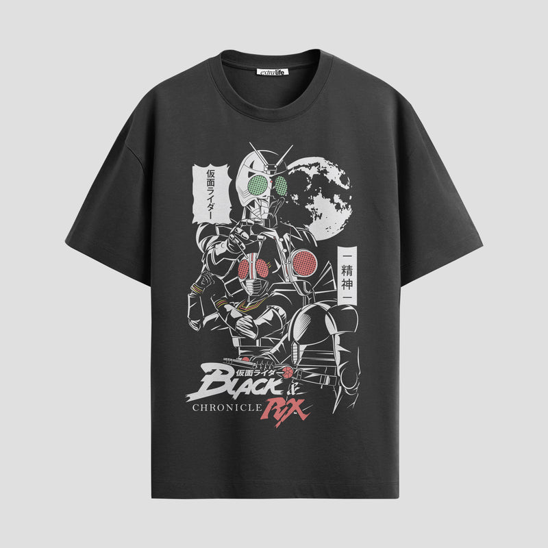 Playera urbana de anime y gaming ExtraLife MX, corte Standard Fit unisex ligero y transpirable en color Deep Black y Pure White, ropa de uso diario para gym y casual.