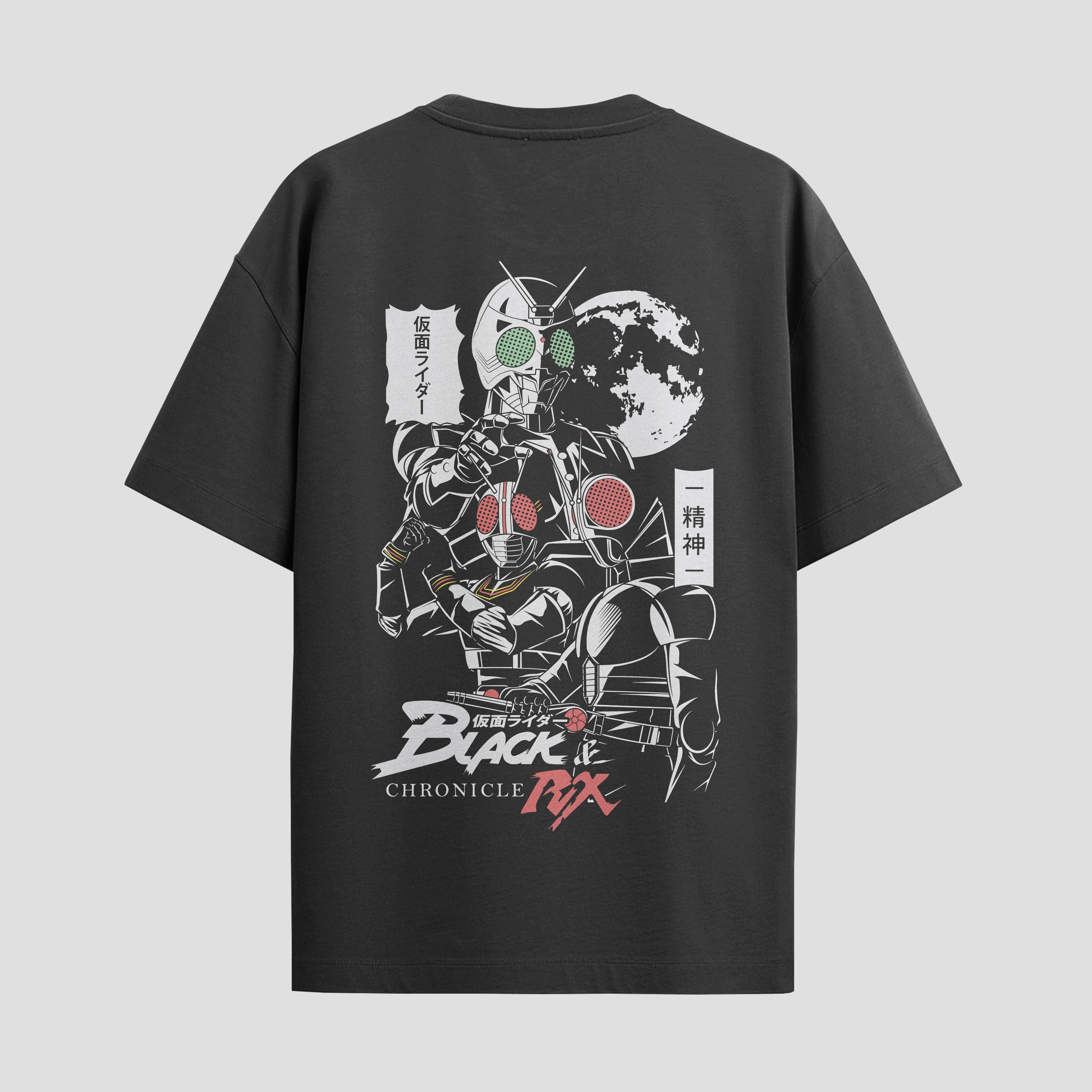 Playera urbana de anime y gaming ExtraLife MX, corte Standard Fit unisex ligero y transpirable en color Deep Black y Pure White, ropa de uso diario para gym y casual.