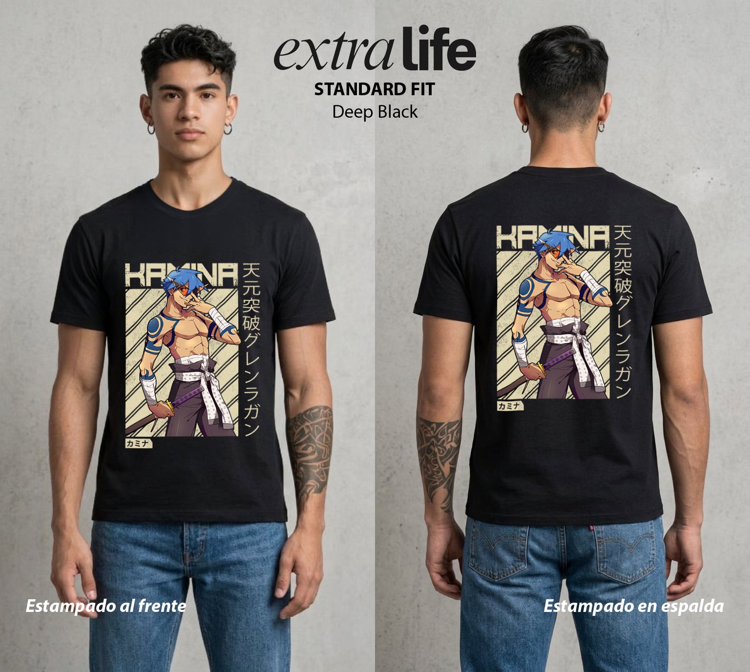Mas Alla del Cielo | Alma del Spiral #02049 - Playera Standard Fit | Deep Black - Foto en modelo
