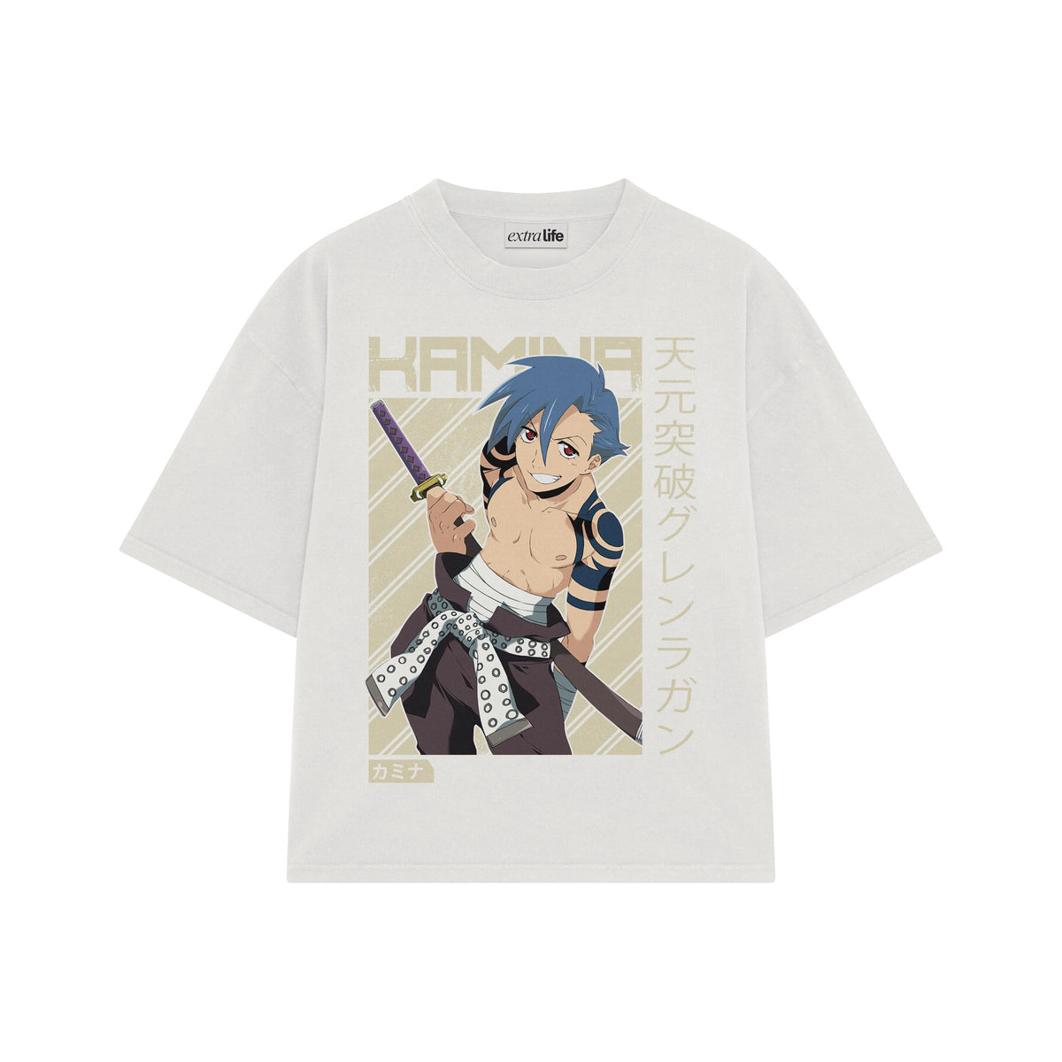 Playera streetwear premium de anime y gaming ExtraLife MX, corte oversized drop shoulder ligero y fresco en color Deep Black y Off-White, moda urbana mexicana de culto.