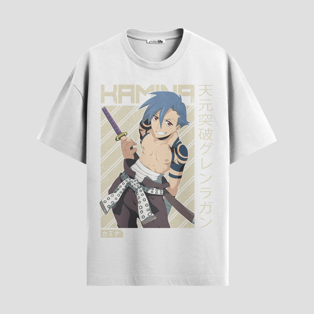 Playera urbana de anime y gaming ExtraLife MX, corte Classic Premium unisex ligero y transpirable en color Deep Black y Pure White, ropa de uso diario para gym y casual.