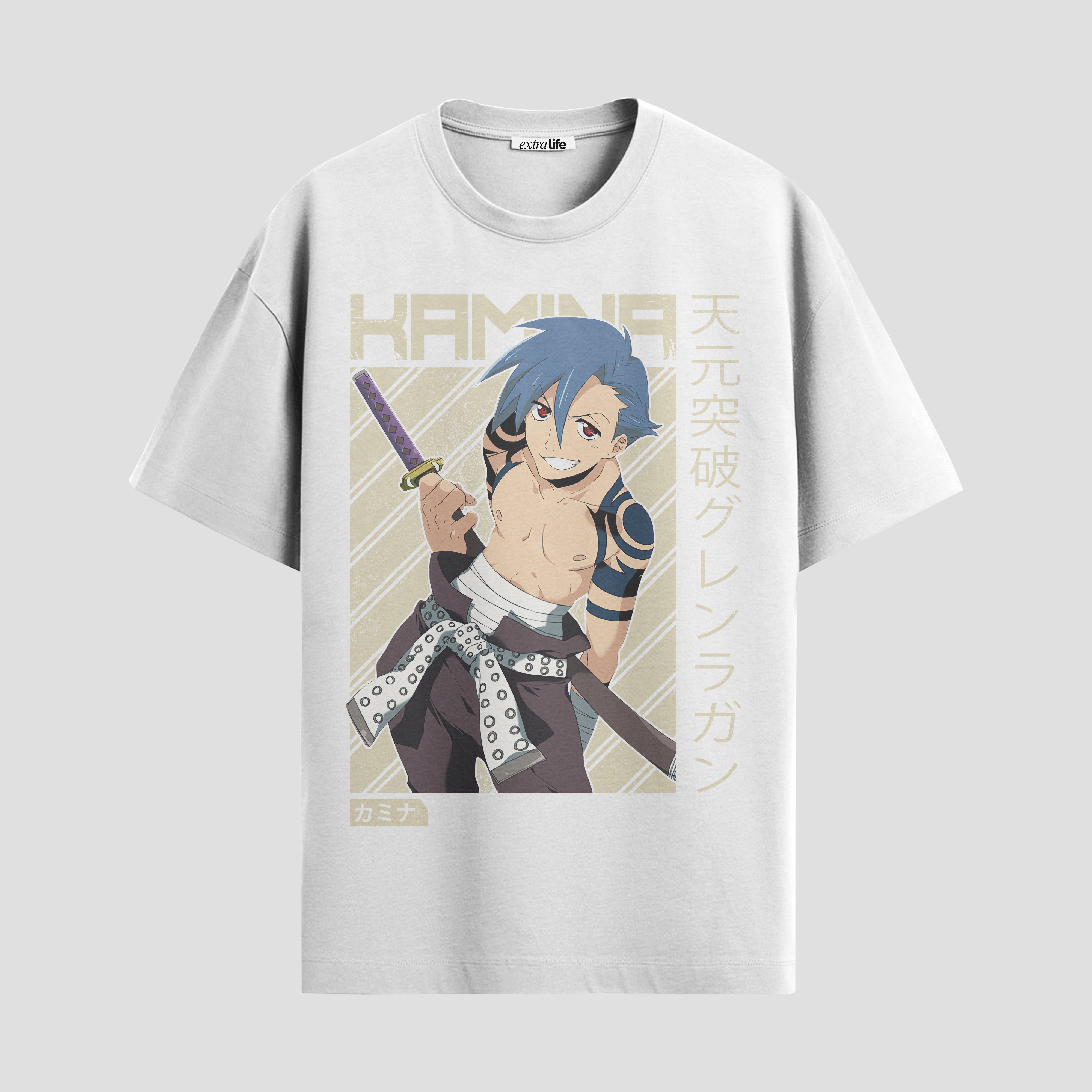 Playera urbana de anime y gaming ExtraLife MX, corte Standard Fit unisex ligero y transpirable en color Deep Black y Pure White, ropa de uso diario para gym y casual.