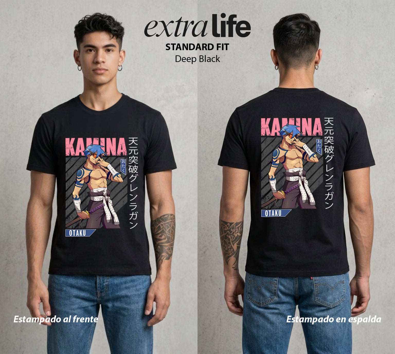 Mas Alla del Cielo | Alma del Spiral #02053 - Playera Standard Fit | Deep Black - Foto en modelo