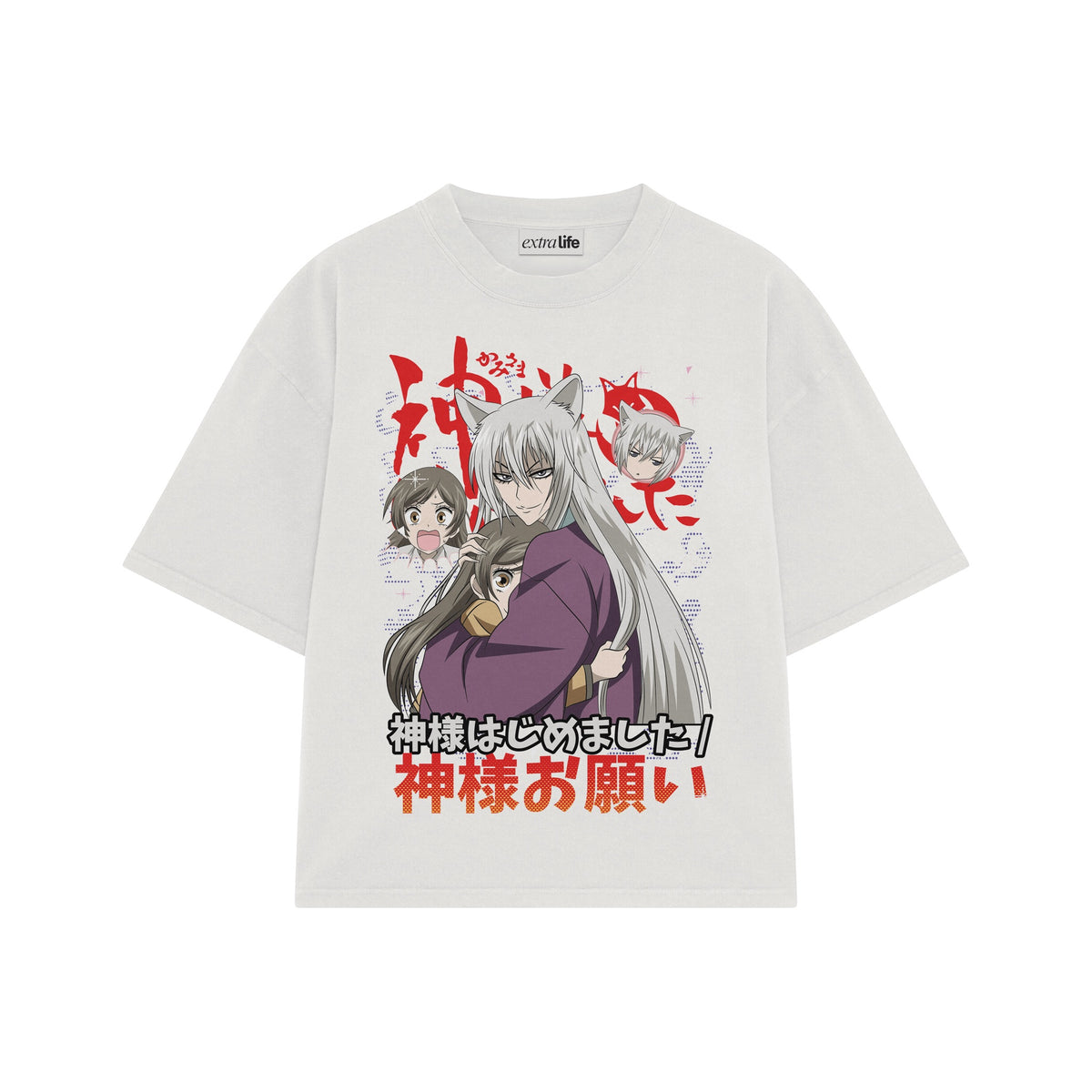 Playera streetwear premium de anime y gaming ExtraLife MX, corte oversized drop shoulder ligero y fresco en color Deep Black y Off-White, moda urbana mexicana de culto.
