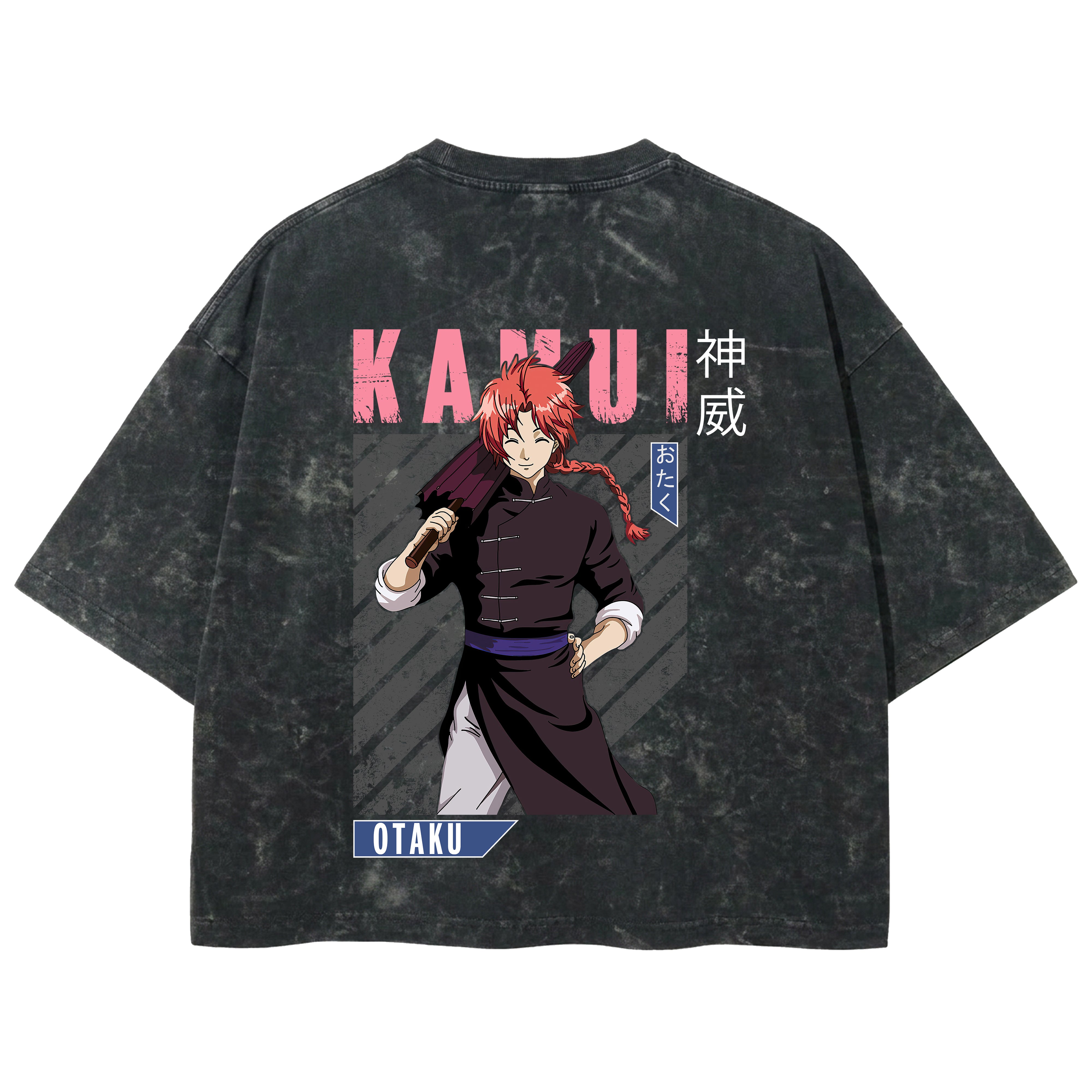 Playera streetwear premium de anime y gaming ExtraLife MX, corte boxy deluxe mineral wash heavyweight en color Acid Wash, moda urbana mexicana de culto.