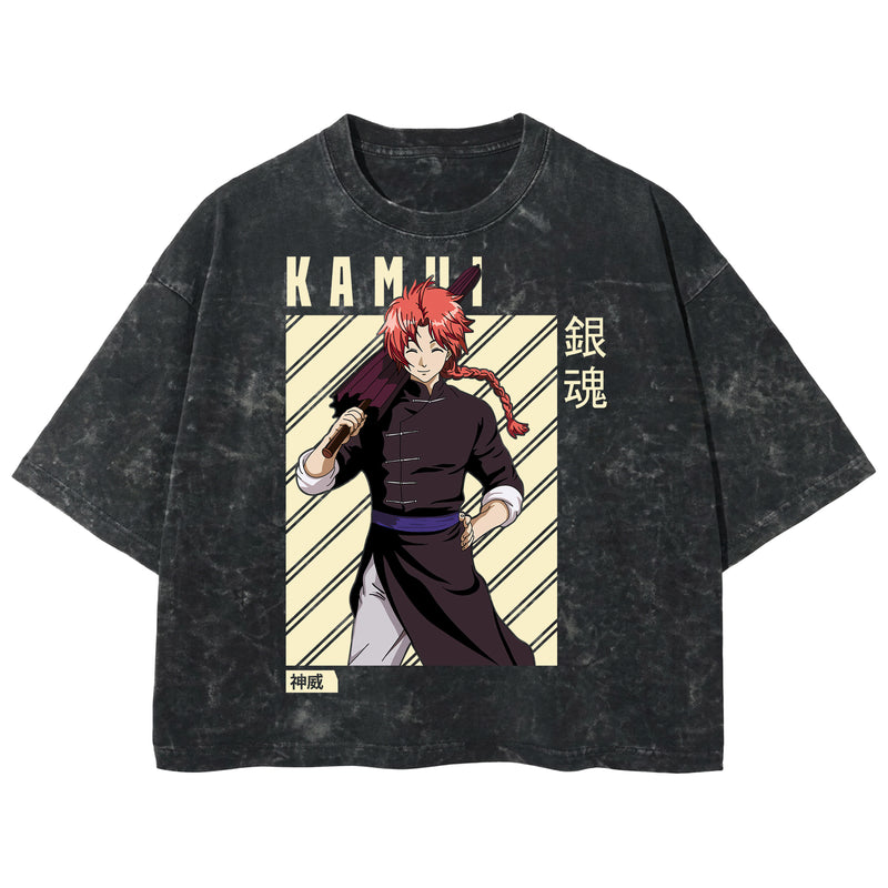 Playera streetwear premium de anime y gaming ExtraLife MX, corte boxy deluxe mineral wash heavyweight en color Acid Wash, moda urbana mexicana de culto.