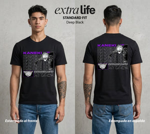Ciudad de Ghouls | El Medio Ghoul de Tokio #02059 - Playera Standard Fit | Deep Black - Foto en modelo