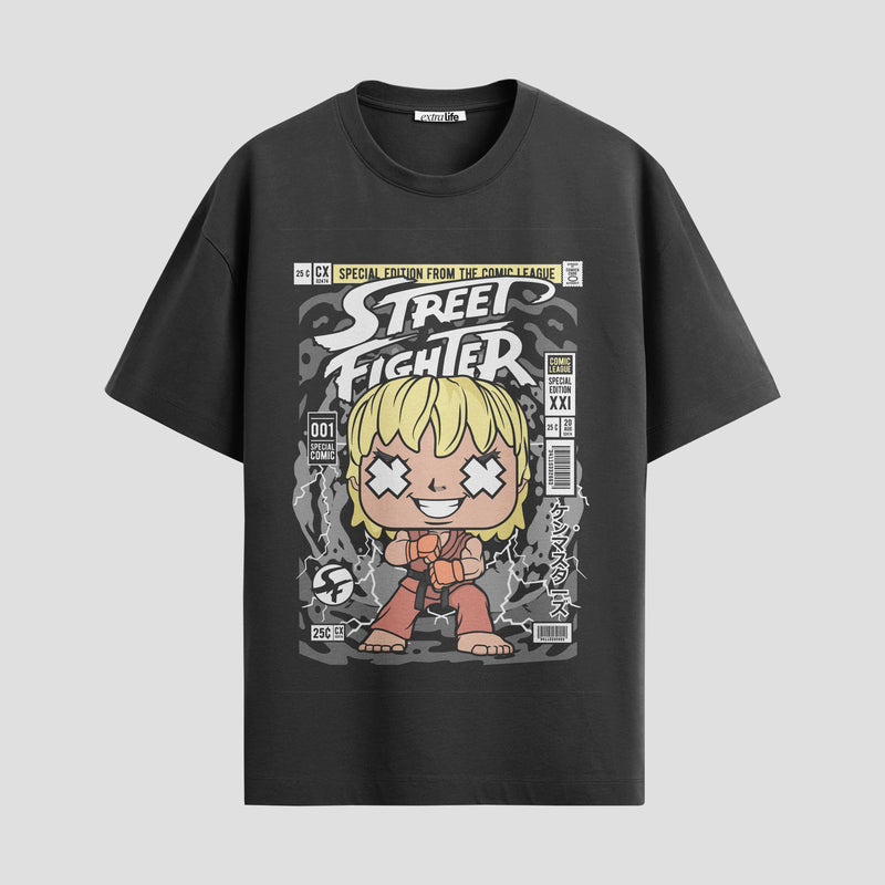 Playera urbana de anime y gaming ExtraLife MX, corte Standard Fit unisex ligero y transpirable en color Deep Black y Pure White, ropa de uso diario para gym y casual.