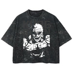 Playera streetwear premium de anime y gaming ExtraLife MX, corte boxy deluxe mineral wash heavyweight en color Acid Wash, moda urbana mexicana de culto.