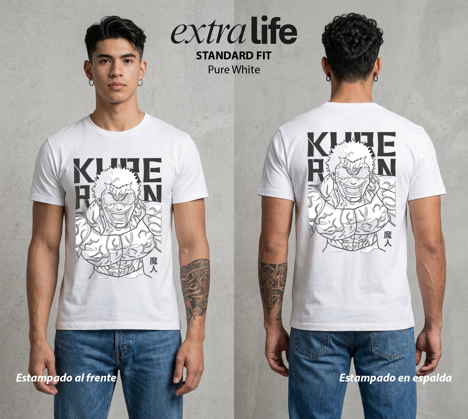 El Torneo de los Fuertes | El Kure del Caos #02065 - Playera Standard Fit | Pure White - Foto en modelo