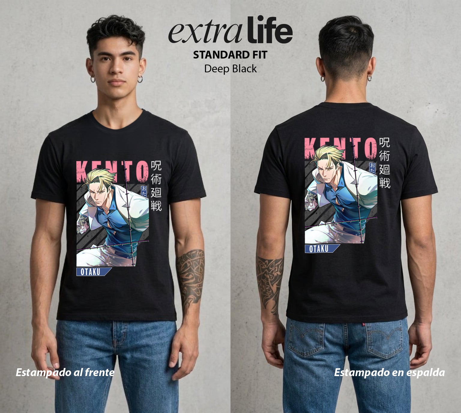 El Arte de las Maldiciones | El de Corbata y Filo #02066 - Playera Standard Fit | Deep Black - Foto en modelo
