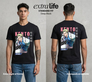 El Arte de las Maldiciones | El de Corbata y Filo #02066 - Playera Standard Fit | Deep Black - Foto en modelo