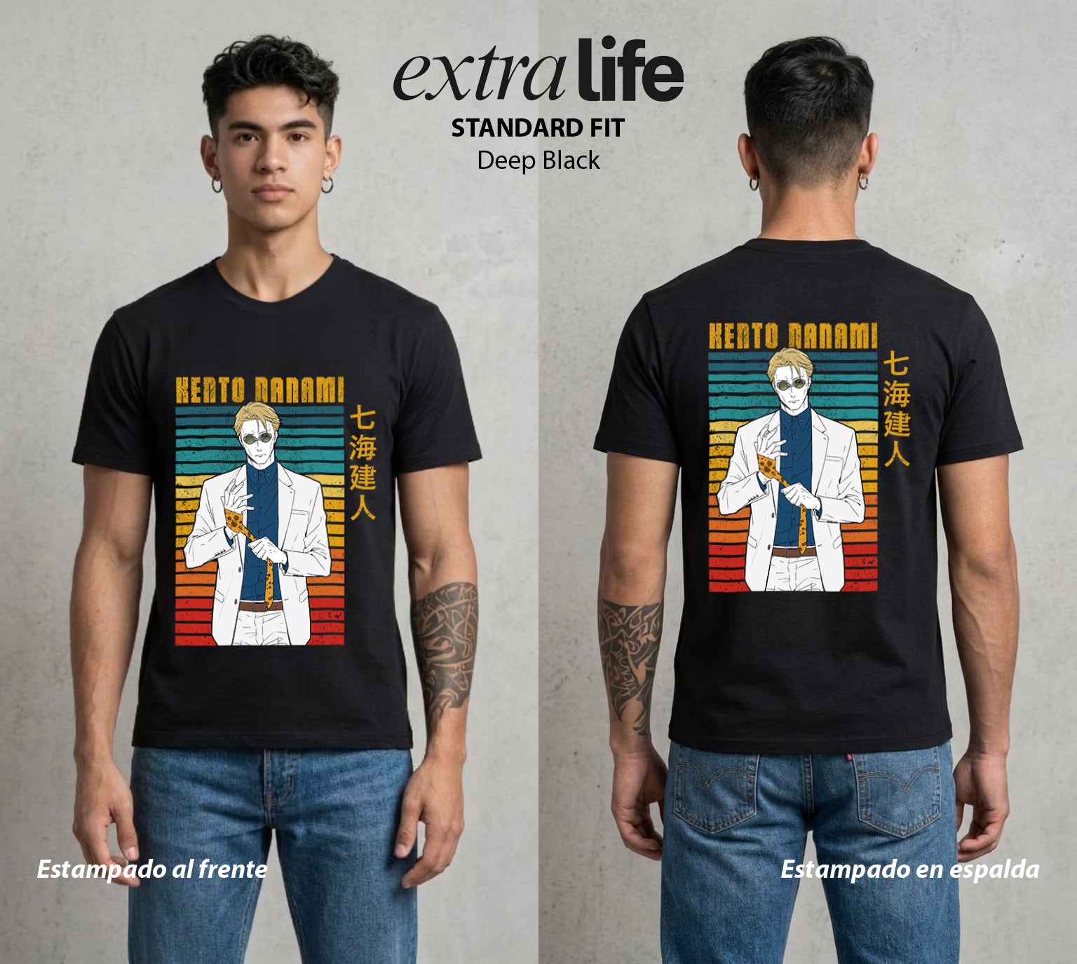 El Arte de las Maldiciones | El Trabajo Extra #02067 - Playera Standard Fit | Deep Black - Foto en modelo