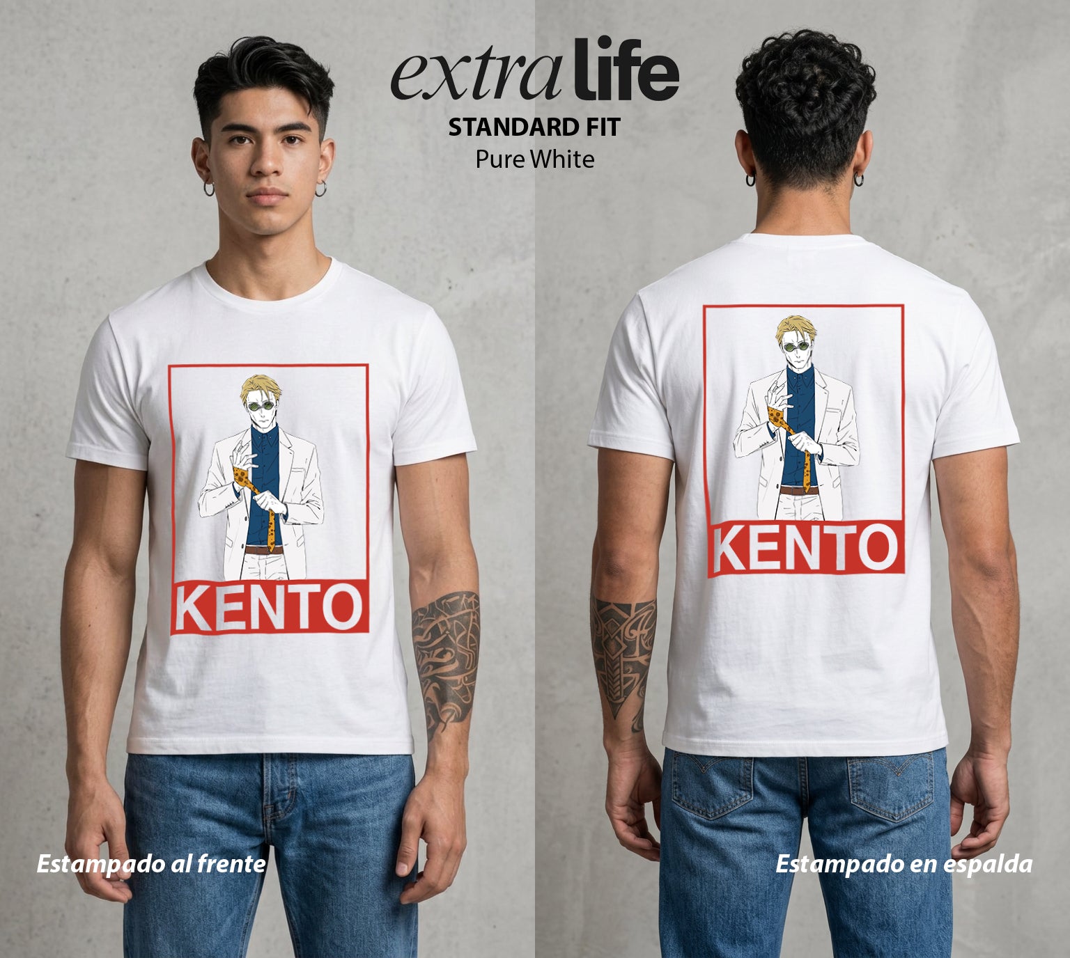 El Arte de las Maldiciones | El Hombre de Corbata #02071 - Playera Standard Fit | Pure White - Foto en modelo
