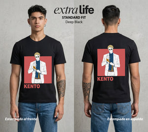El Arte de las Maldiciones | El de Corbata y Filo #02072 - Playera Standard Fit | Deep Black - Foto en modelo