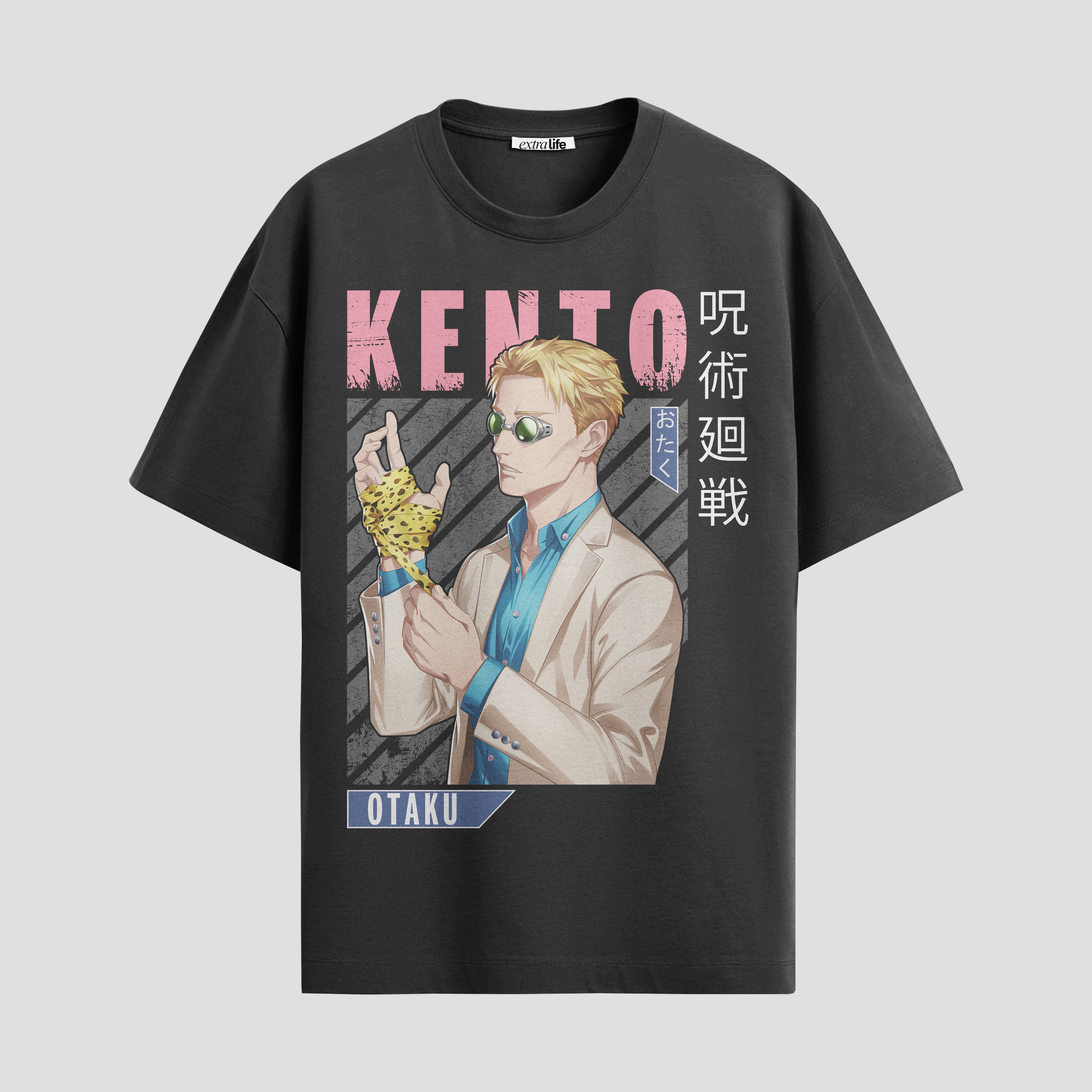 Playera urbana de anime y gaming ExtraLife MX, corte Standard Fit unisex ligero y transpirable en color Deep Black y Pure White, ropa de uso diario para gym y casual.