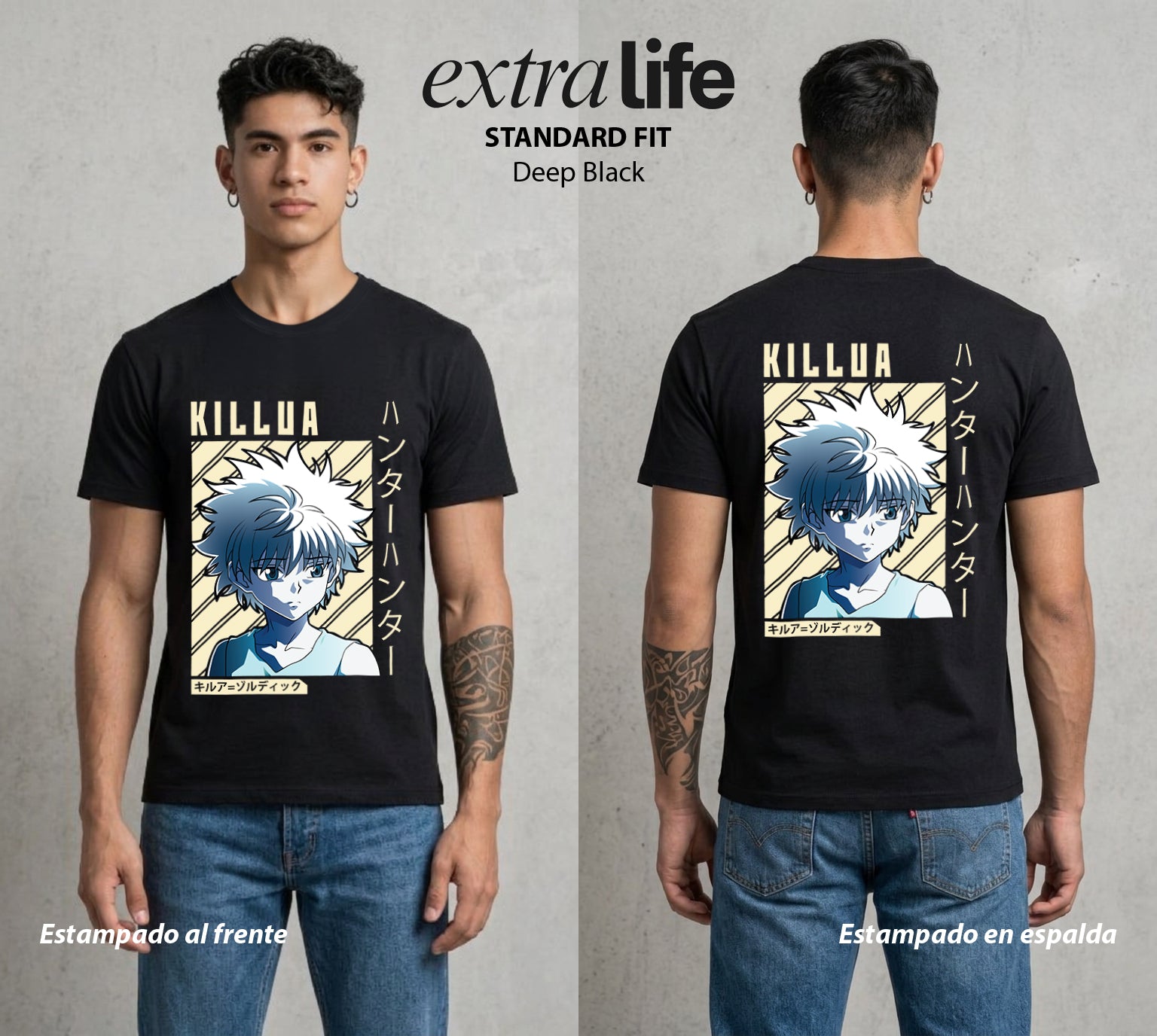 La Prueba del Cazador | El Heredero del Filo #02076 - Playera Standard Fit | Deep Black - Foto en modelo