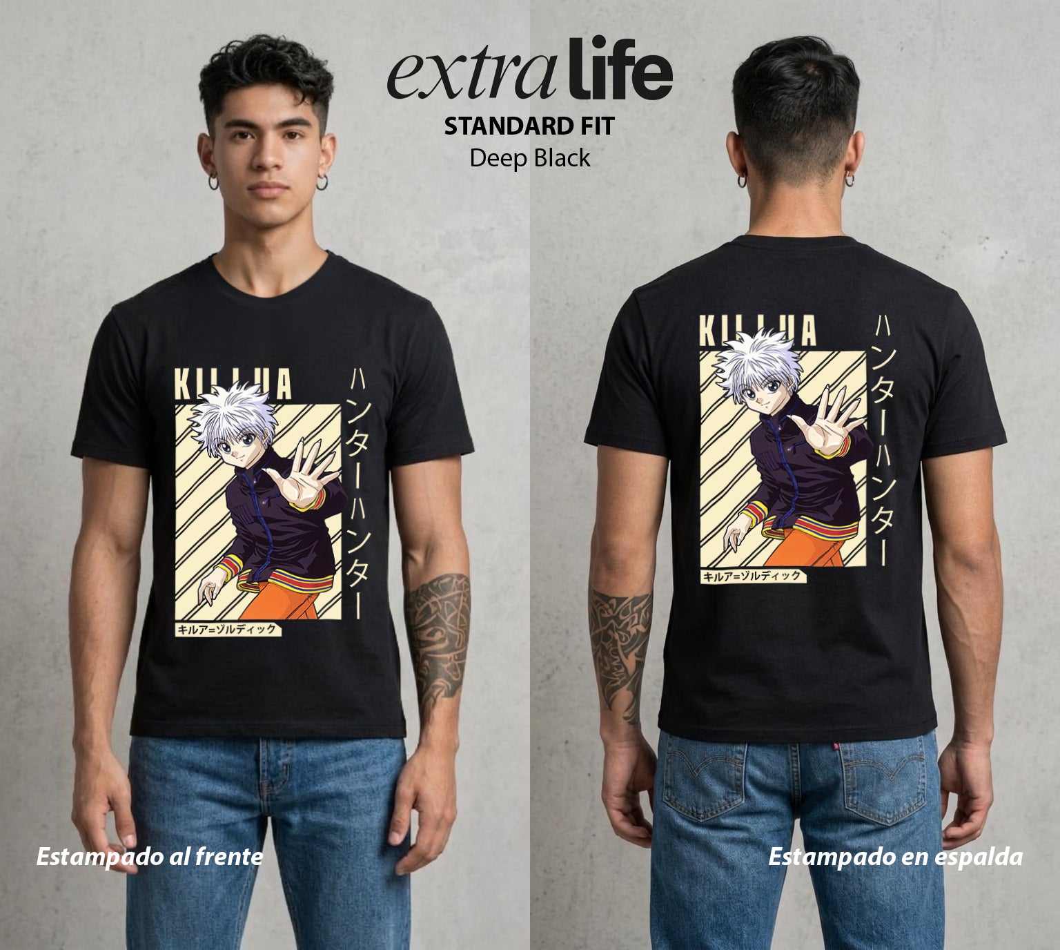 La Prueba del Cazador | El Rayo del Clan #02077 - Playera Standard Fit | Deep Black - Foto en modelo