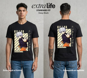 La Prueba del Cazador | El Rayo del Clan #02077 - Playera Standard Fit | Deep Black - Foto en modelo