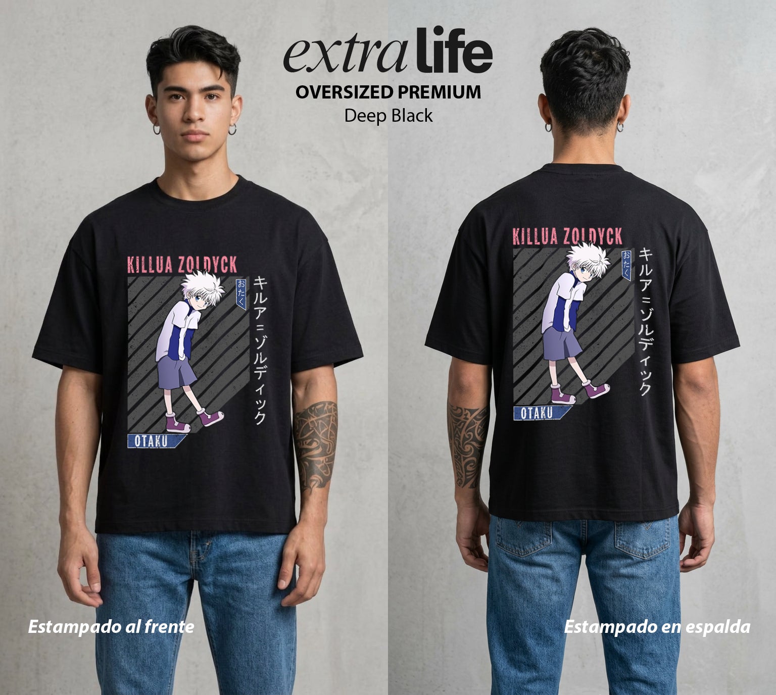 La Prueba del Cazador | El Asesino del Bien #02078 - Playera Oversized Premium | Deep Black - Foto en modelo