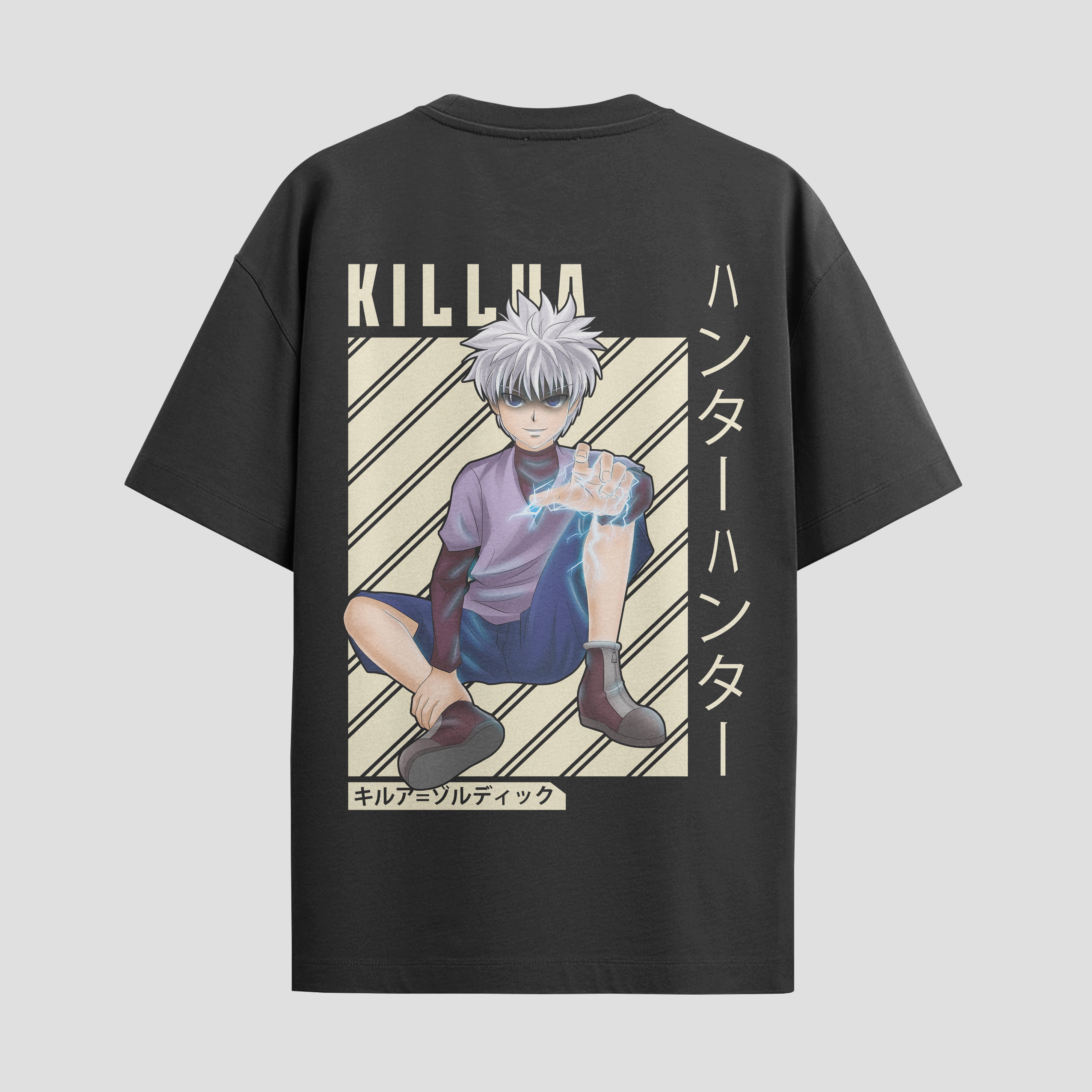 Playera urbana de anime y gaming ExtraLife MX, corte Standard Fit unisex ligero y transpirable en color Deep Black y Pure White, ropa de uso diario para gym y casual.