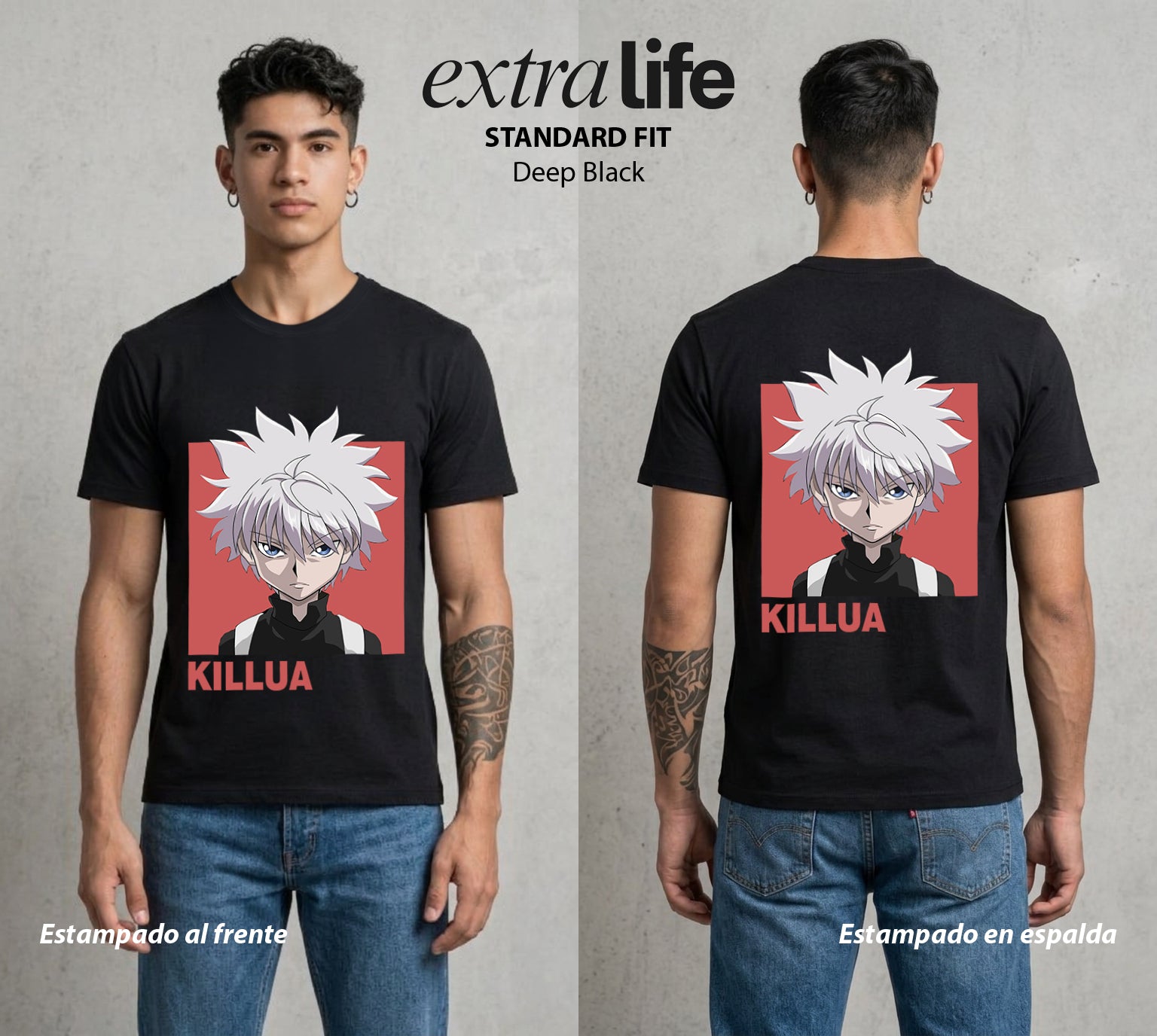 La Prueba del Cazador | El Heredero del Filo #02080 - Playera Standard Fit | Deep Black - Foto en modelo