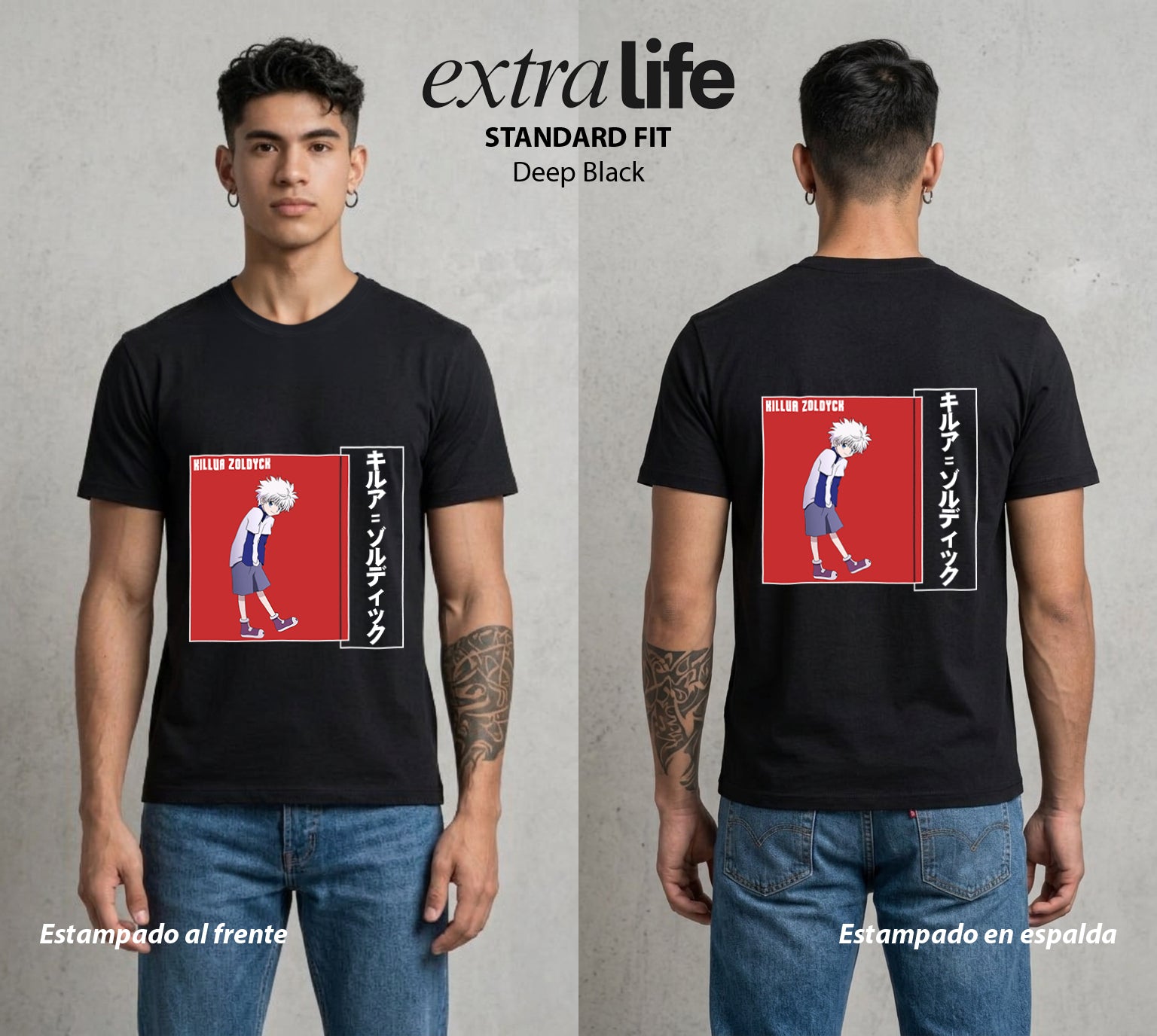 La Prueba del Cazador | El Rayo del Clan #02081 - Playera Standard Fit | Deep Black - Foto en modelo