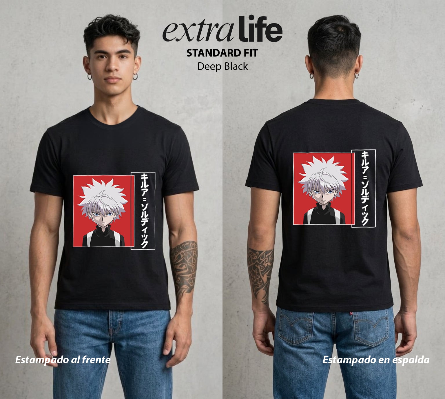 La Prueba del Cazador | El Asesino del Bien #02082 - Playera Standard Fit | Deep Black - Foto en modelo