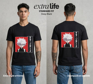 La Prueba del Cazador | El Asesino del Bien #02082 - Playera Standard Fit | Deep Black - Foto en modelo