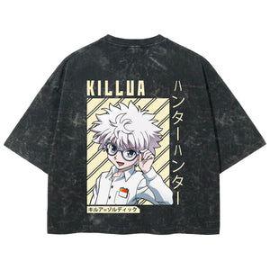 Playera streetwear premium de anime y gaming ExtraLife MX, corte boxy deluxe mineral wash heavyweight en color Acid Wash, moda urbana mexicana de culto.