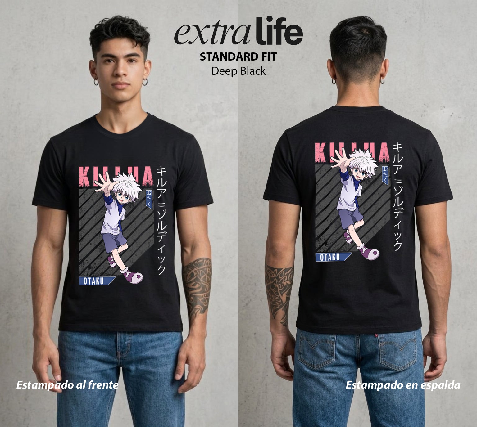 La Prueba del Cazador | El Heredero del Filo #02084 - Playera Standard Fit | Deep Black - Foto en modelo