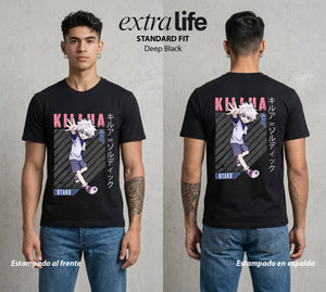 La Prueba del Cazador | El Heredero del Filo #02084 - Playera Standard Fit | Deep Black - Foto en modelo