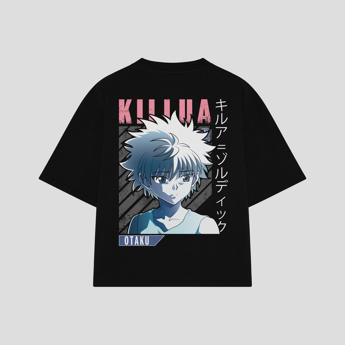 Playera streetwear premium de anime y gaming ExtraLife MX, corte oversized drop shoulder ligero y fresco en color Deep Black y Off-White, moda urbana mexicana de culto.