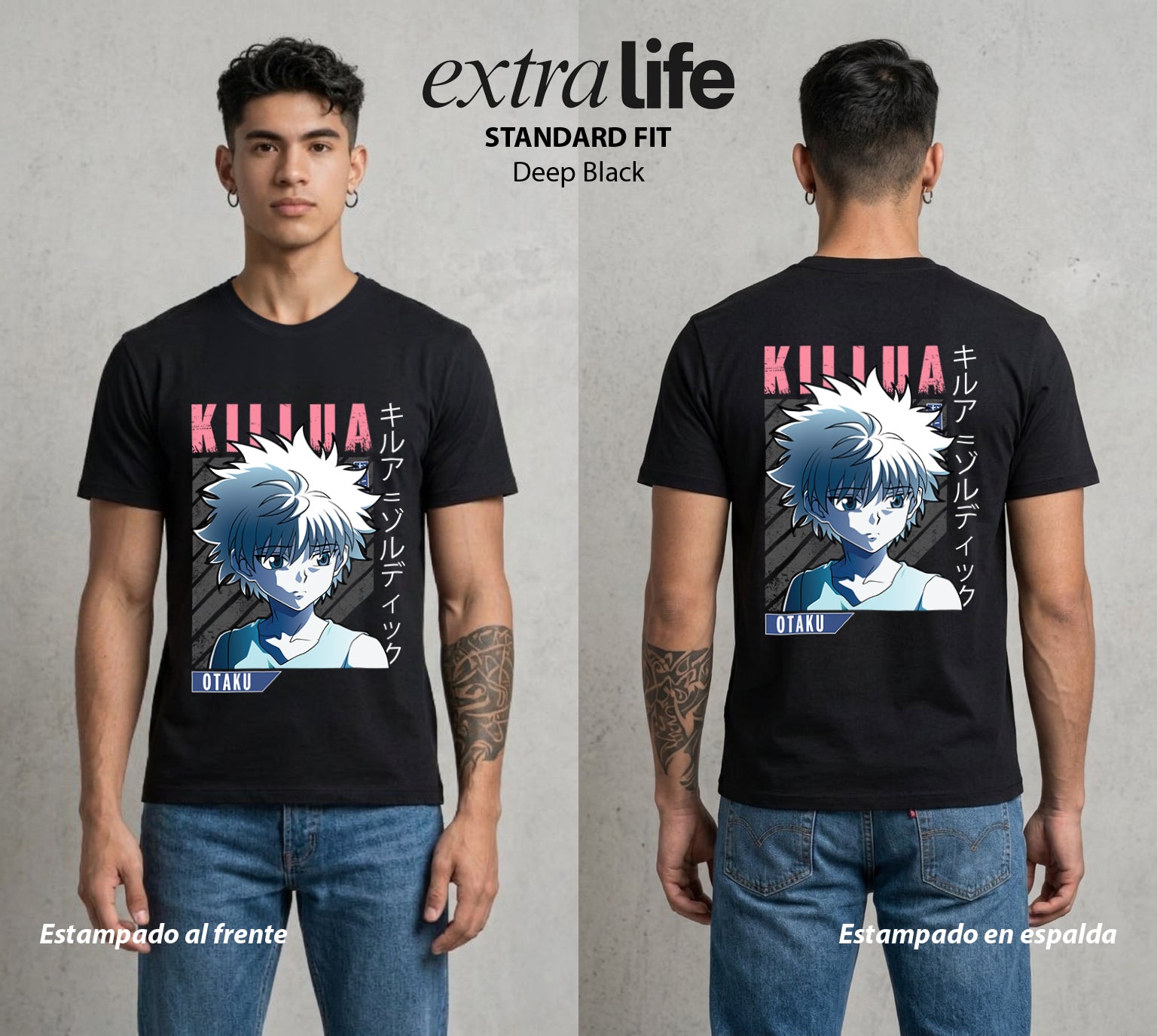 La Prueba del Cazador | El Asesino del Bien #02086 - Playera Standard Fit | Deep Black - Foto en modelo