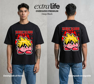 El Reino Rosa | La Nube del Bien #02096 - Playera Oversized Premium | Deep Black - Foto en modelo