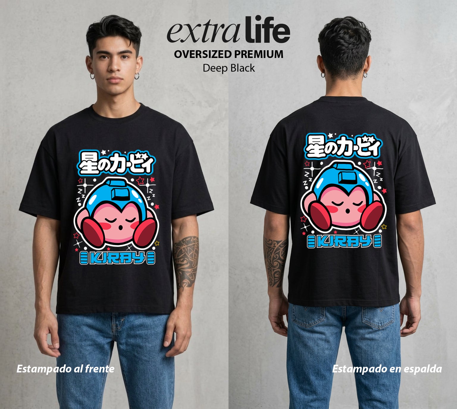 El Reino Rosa | La Bola Robotica #02101 - Playera Oversized Premium | Deep Black - Foto en modelo