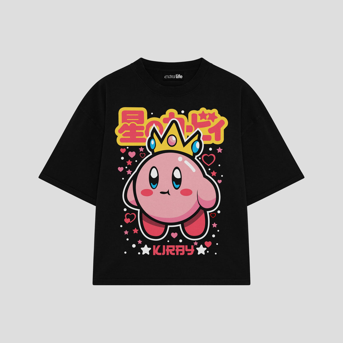 Playera streetwear premium de anime y gaming ExtraLife MX, corte oversized drop shoulder ligero y fresco en color Deep Black y Off-White, moda urbana mexicana de culto.