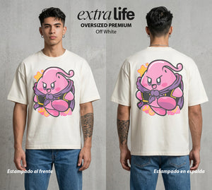El Reino Rosa | El Terror Rosa #02106 - Playera Oversized Premium | Off White - Foto en modelo