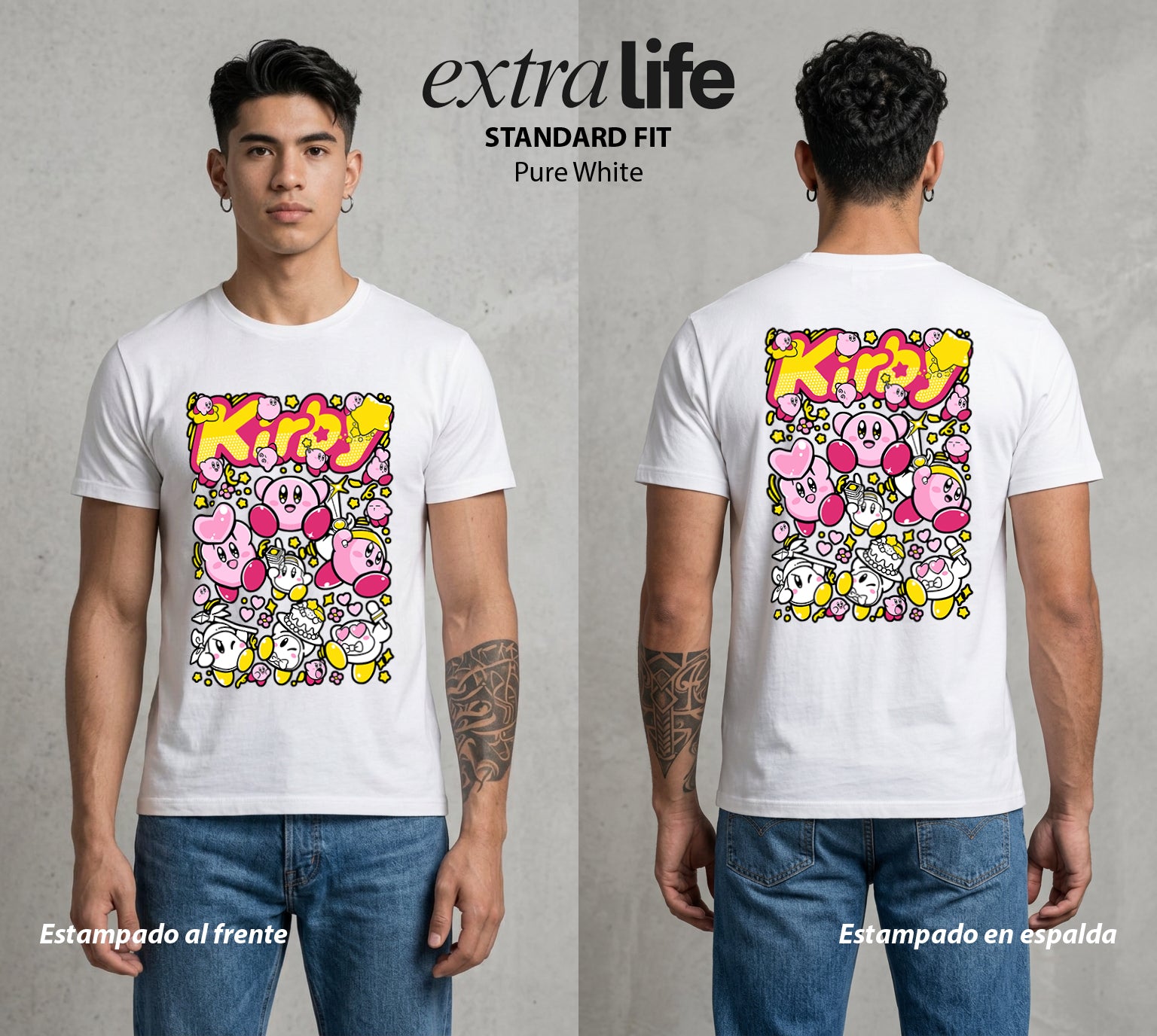 El Reino Rosa | La Bola Rosa #02107 - Playera Standard Fit | Pure White - Foto en modelo